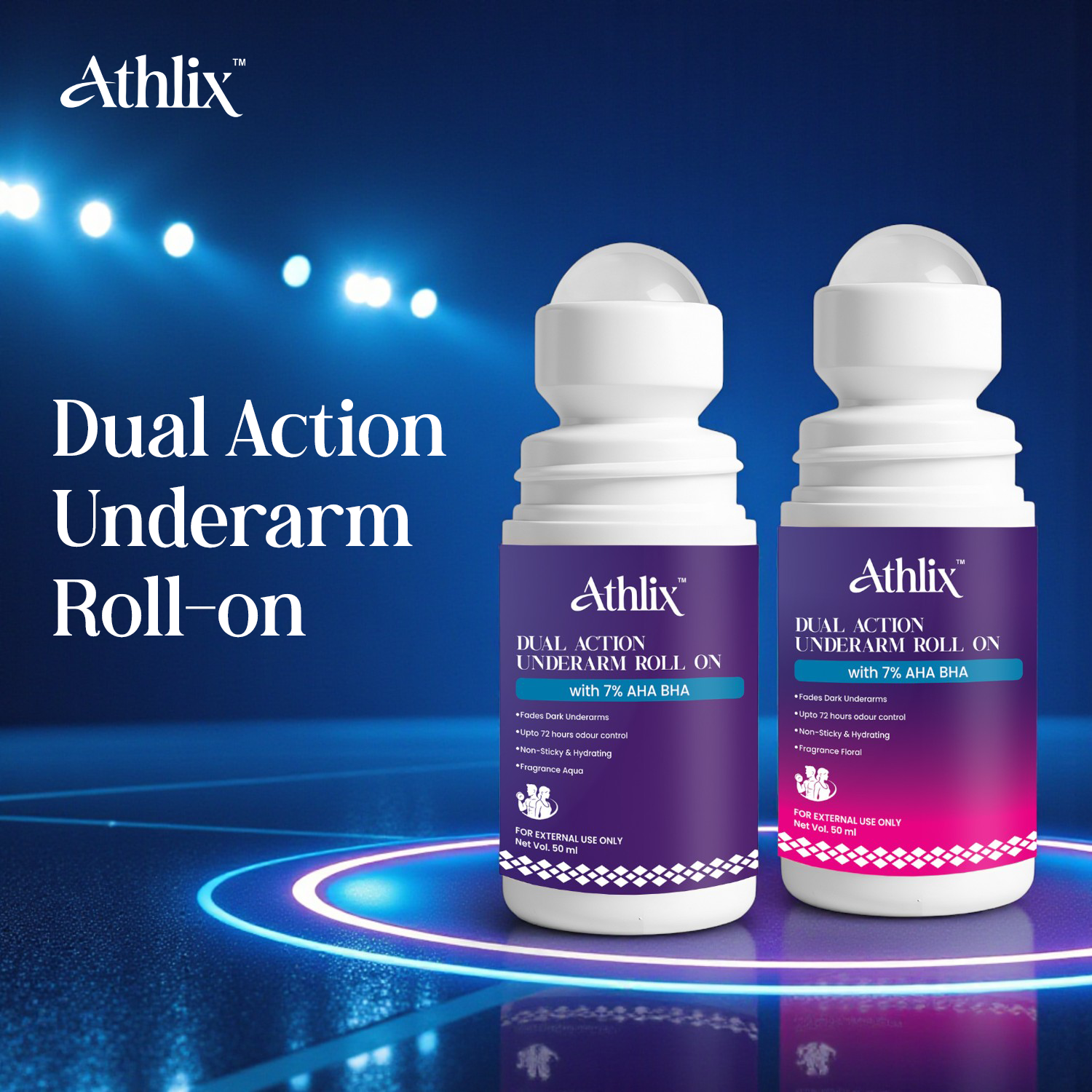 Odor Control Roll‑On | 72H Fresh + Brightening AHA/BHA