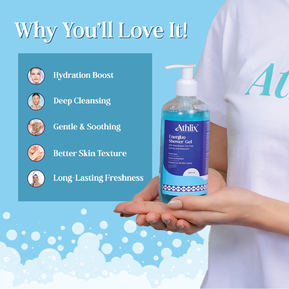 Energizing Bath and Shower Gel by Athlix: The Ultimate Refreshment for Athletes and Gym Enthusiasts